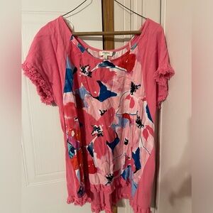 Umgee size large pink floral shirt